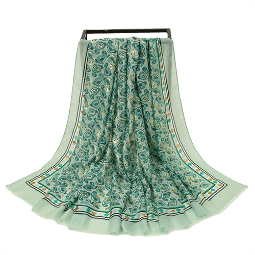 Fashion cashew flower thin Scarf Cotton Linen gilding printing versatile shawl wholesale