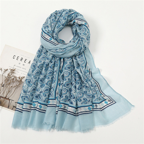 Fashion cashew flower thin Scarf Cotton Linen gilding printing versatile shawl wholesale