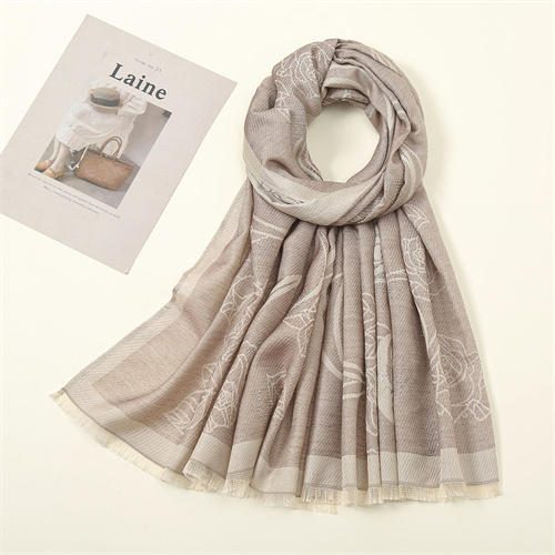 Fashion thin cotton scarf printing hot drill Baotou scarf wholesale