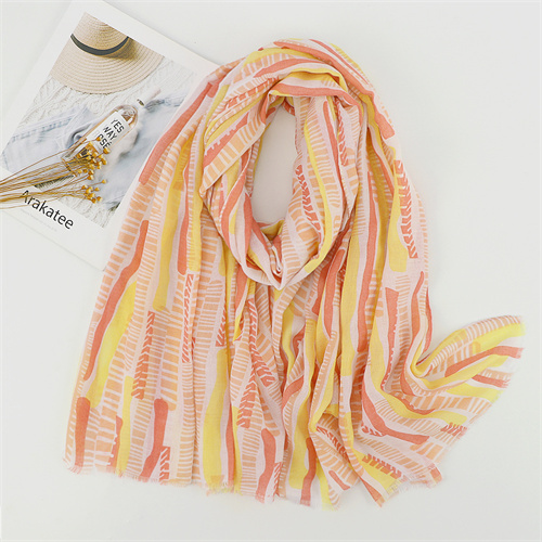Color stripe splicing thin shawl womens fashion versatile sunscreen warm versatile scarf