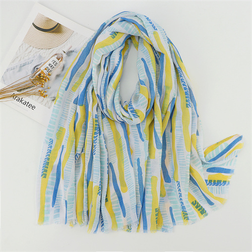 Color stripe splicing thin shawl womens fashion versatile sunscreen warm versatile scarf