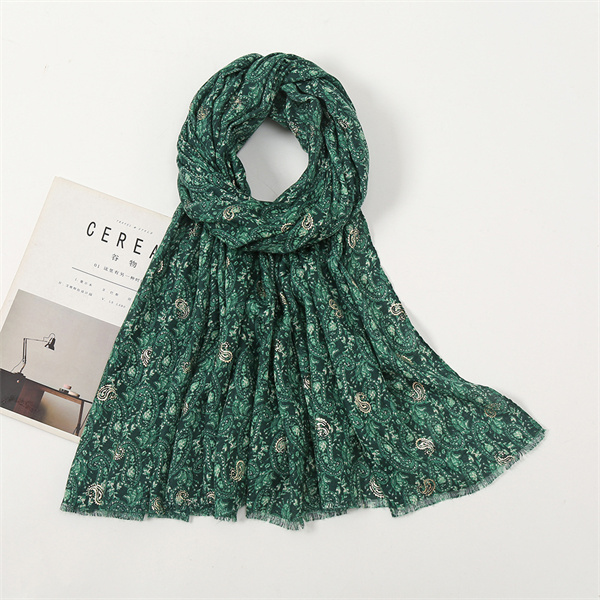 Satin cotton gilded cashew flower thin casual scarf wholesale