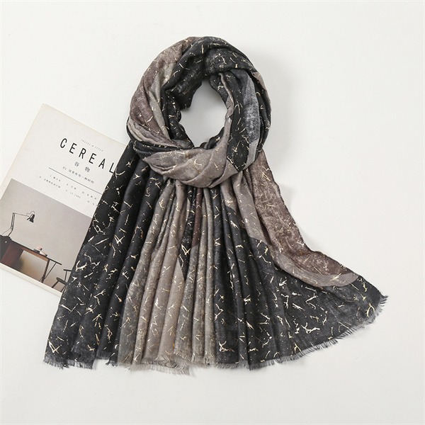 Color gilding splicing thin scarf Satin cotton versatile shawl wholesale