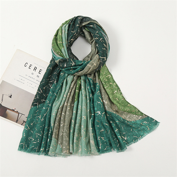 Color gilding splicing thin scarf Satin cotton versatile shawl wholesale