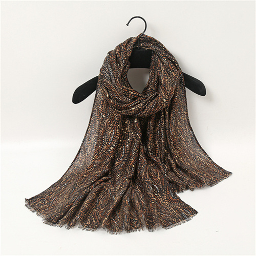 Vintage gilded printed womens scarf Satin cotton sunscreen shawl wholesale