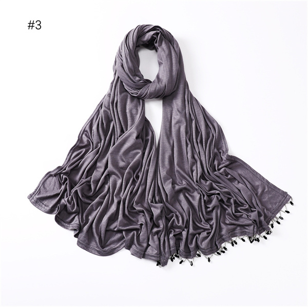 New monochrome mercerized cotton skin friendly womens scarf versatile Shawl Scarf