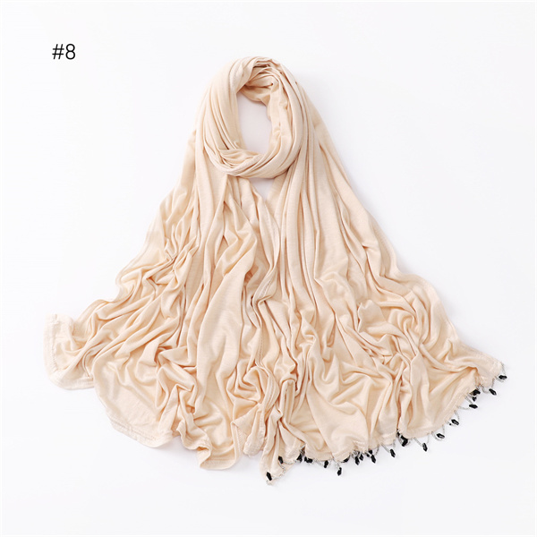 New monochrome mercerized cotton skin friendly womens scarf versatile Shawl Scarf