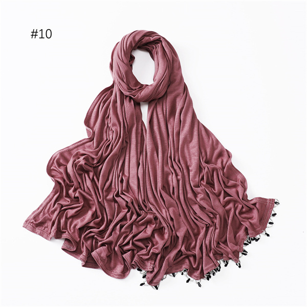 New monochrome mercerized cotton skin friendly womens scarf versatile Shawl Scarf