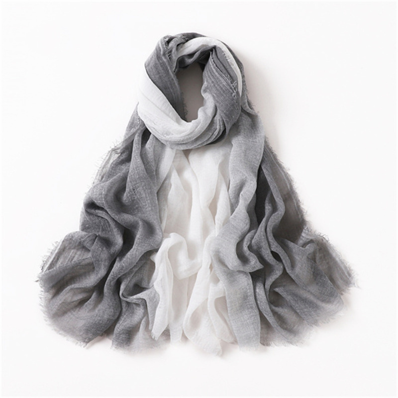 New gradient rainbow color Fashion Scarf pleated cotton scarf wholesale
