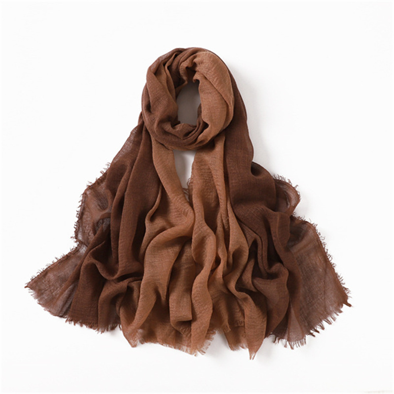 New gradient rainbow color Fashion Scarf pleated cotton scarf wholesale