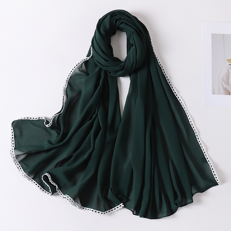 New Baotou lace decorative scarf pearl Chiffon Scarf wholesale