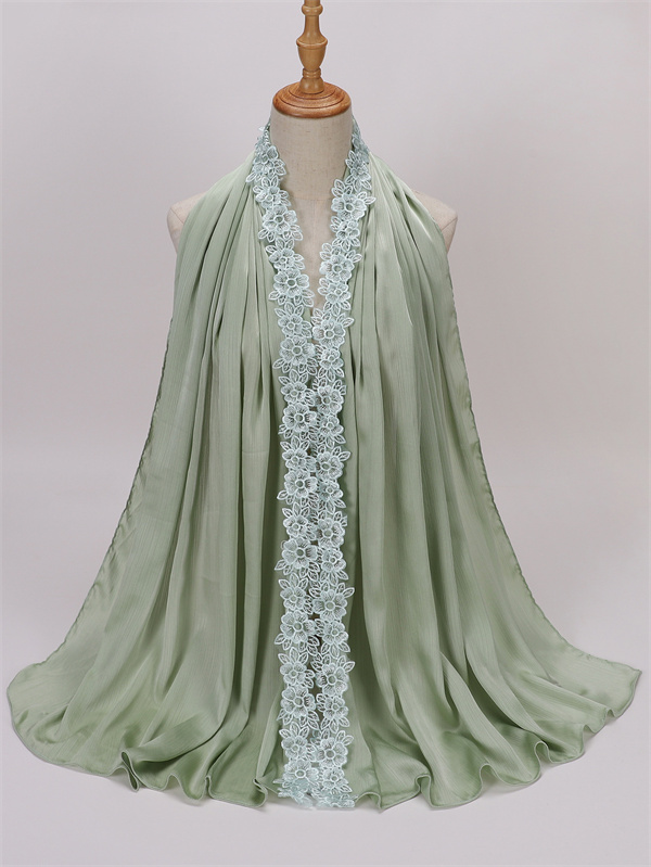 New fashion womens silk and satin lace Baotou scarf wholesale