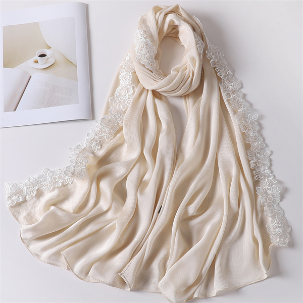 New fashion womens silk and satin lace Baotou scarf wholesale