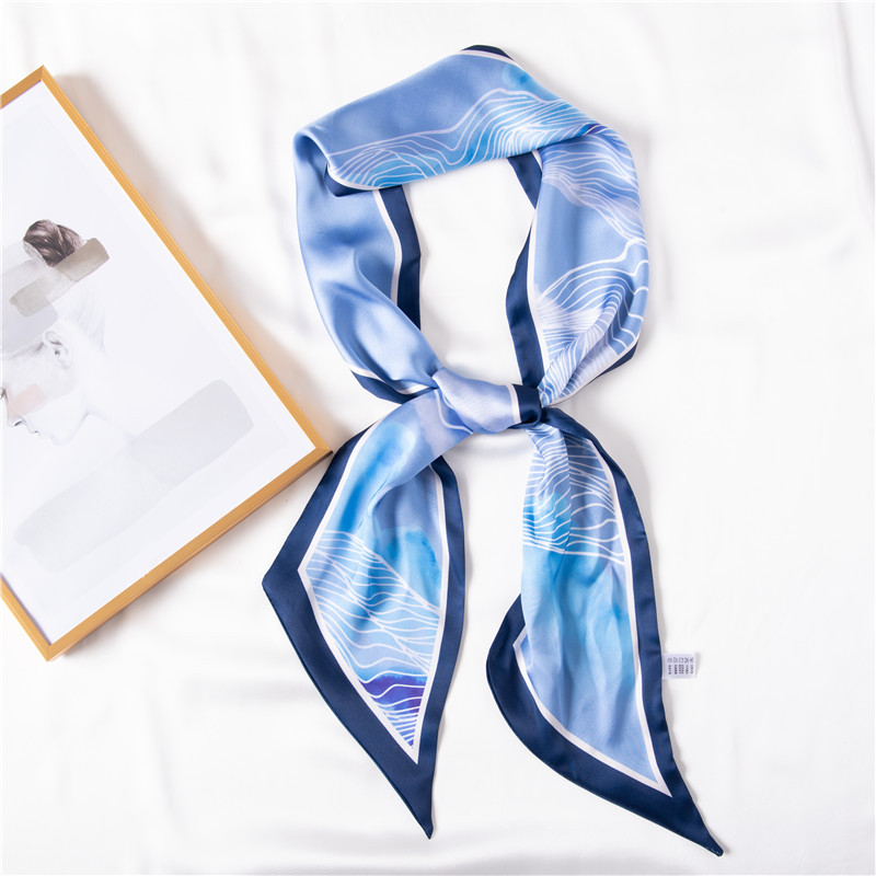 Blue trend printed scarves sweet long scarves small scarf wholesale