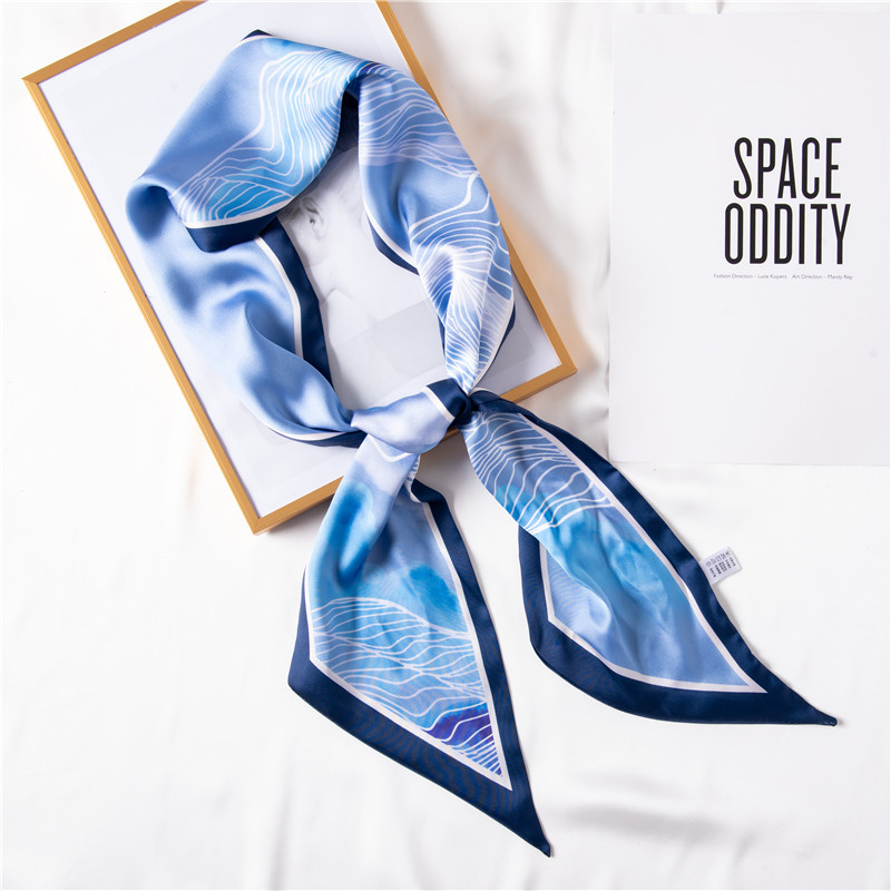 Blue trend printed scarves sweet long scarves small scarf wholesale