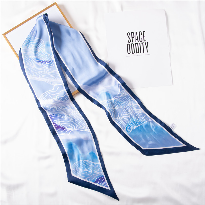 Blue trend printed scarves sweet long scarves small scarf wholesale