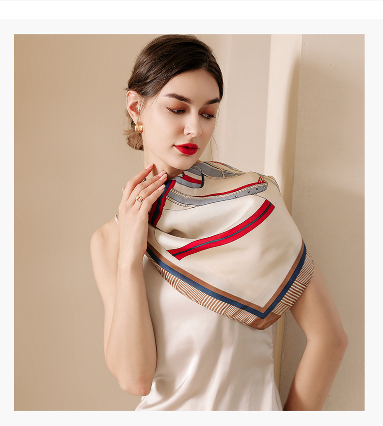 Plaid double sided printing 70 small silk scarves and square scarves wholesale