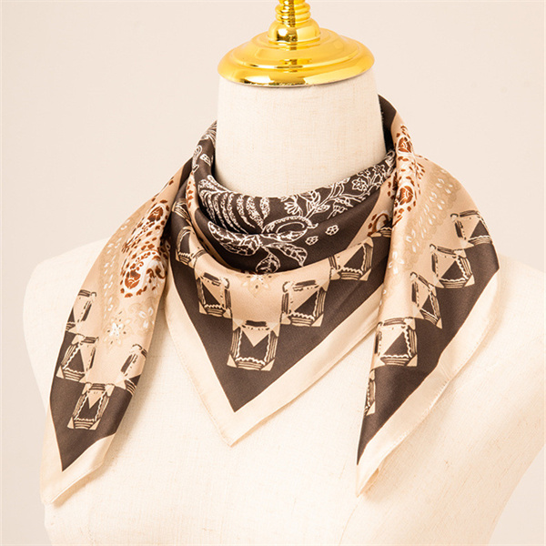 Summer new sweet 70 square scarf printing fashion simulation silk scarf wholesale