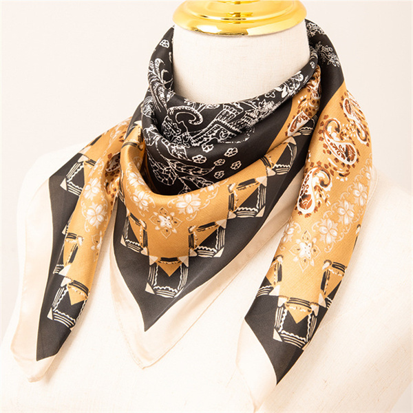 Summer new sweet 70 square scarf printing fashion simulation silk scarf wholesale