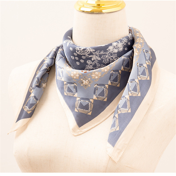 Summer new sweet 70 square scarf printing fashion simulation silk scarf wholesale