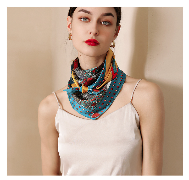 Saddle dot printing sweet imitation silk 70 square scarf bag silk scarf female