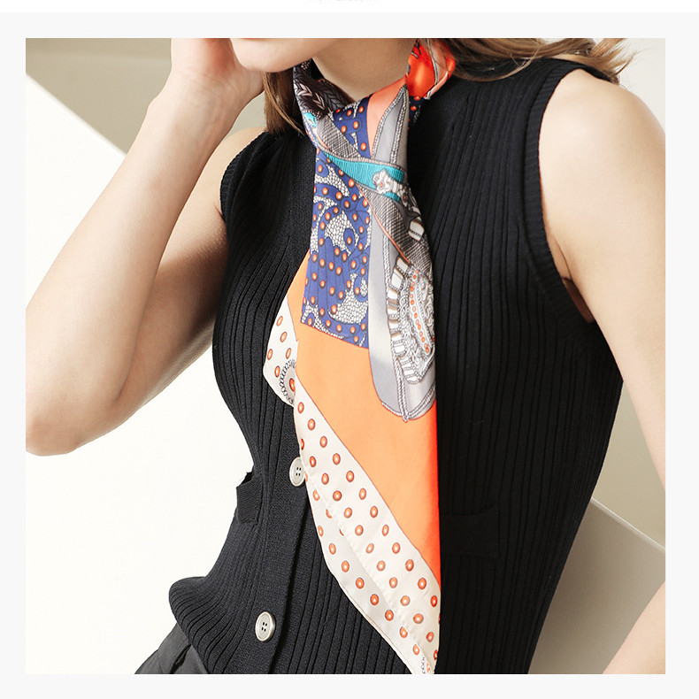 Saddle dot printing sweet imitation silk 70 square scarf bag silk scarf female