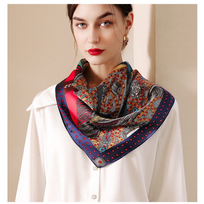 Saddle dot printing sweet imitation silk 70 square scarf bag silk scarf female