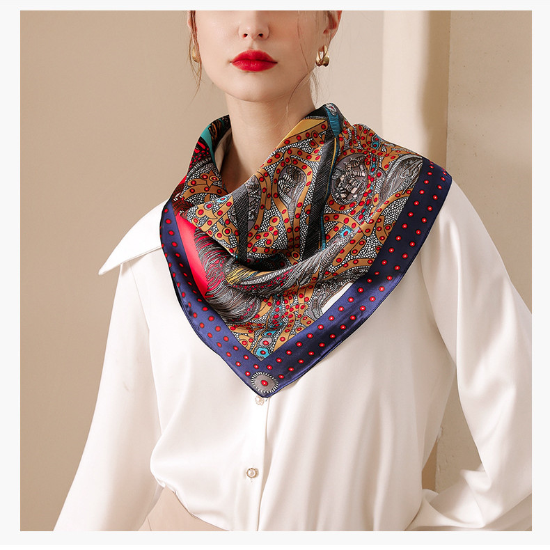 Saddle dot printing sweet imitation silk 70 square scarf bag silk scarf female