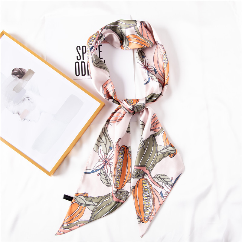Wholesale of new flower printing imitation silk ribbon scarves