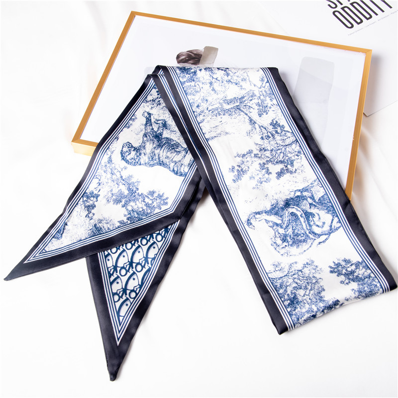 Summer new hairband Animal Print Long Silk Scarf female trend scarf wholesale