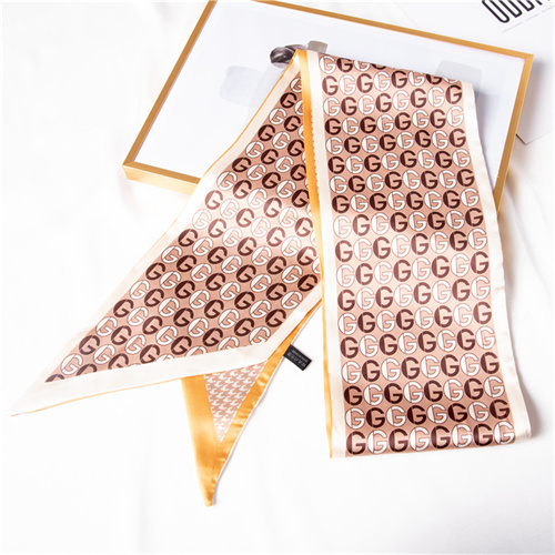 New letter printed silk scarf trend hair band simulation silk ribbon ribbon ribbon small scarf