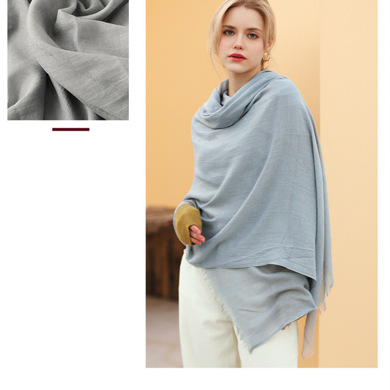 New silk scarf fashion pure color cotton linen scarf wholesale