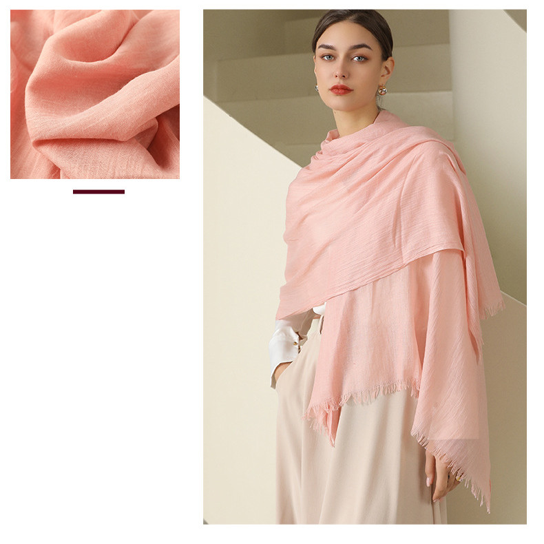 New silk scarf fashion pure color cotton linen scarf wholesale