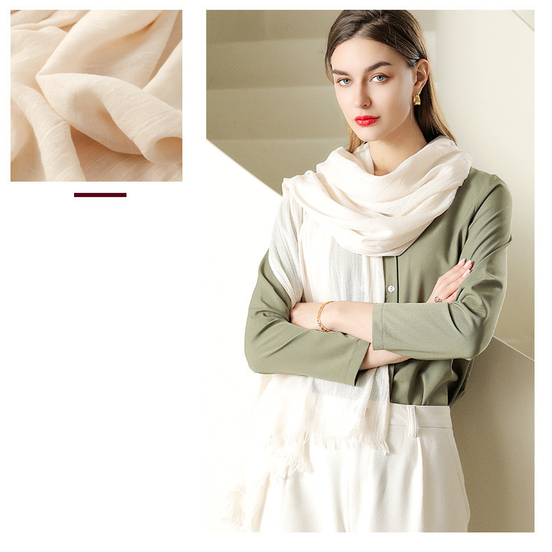 New silk scarf fashion pure color cotton linen scarf wholesale