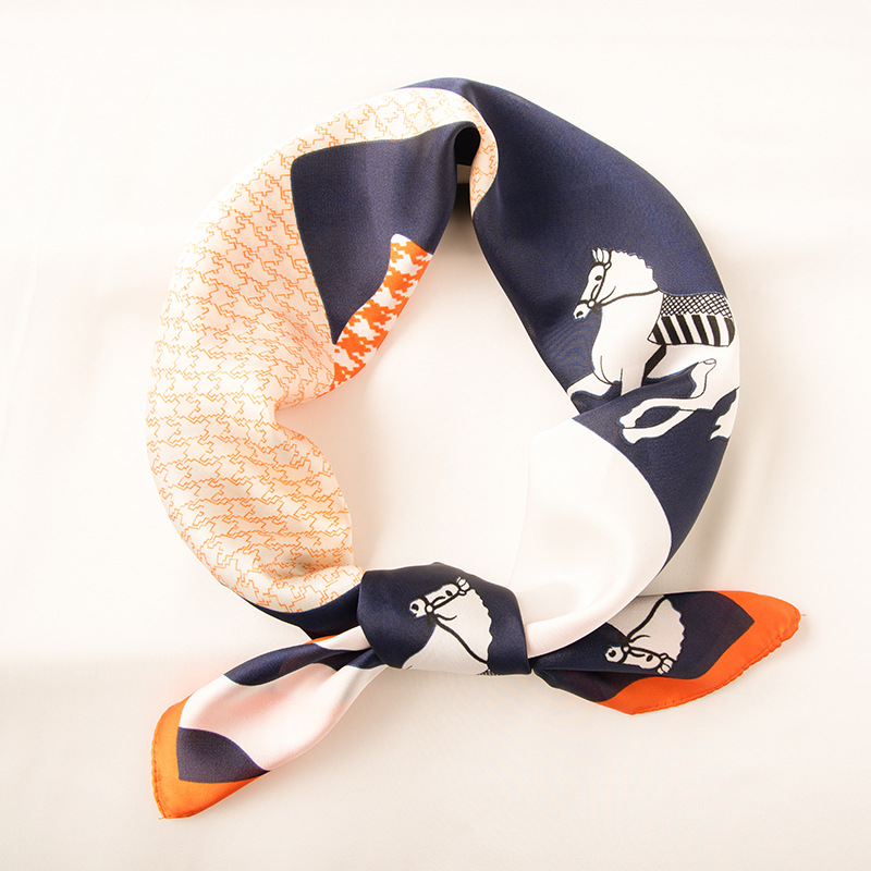 Imitation silk scarf female sweet print 70 square towel fashion bag decorative small square towel