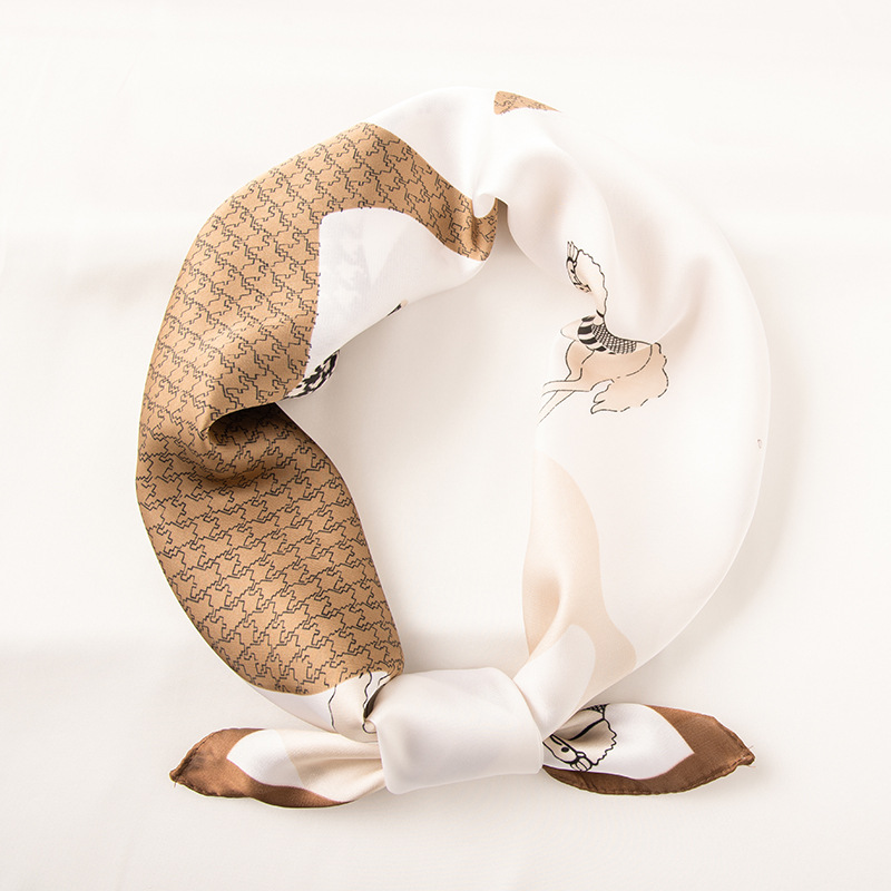 Imitation silk scarf female sweet print 70 square towel fashion bag decorative small square towel