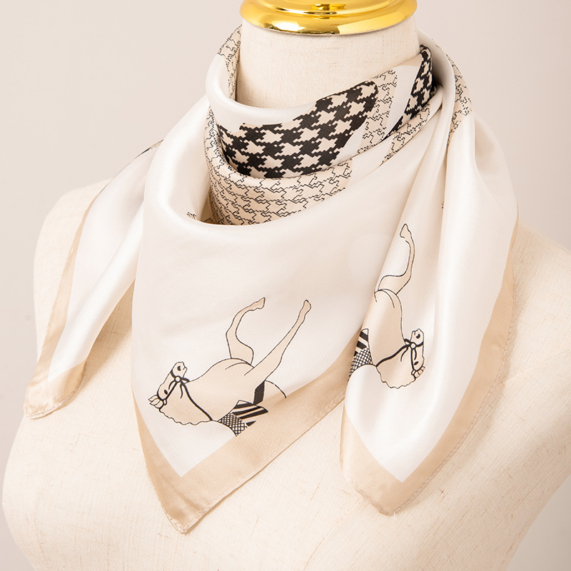 Imitation silk scarf female sweet print 70 square towel fashion bag decorative small square towel