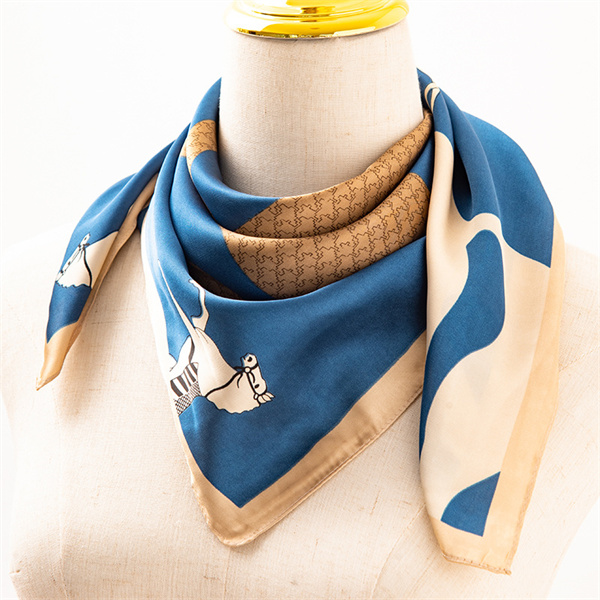 Imitation silk scarf female sweet print 70 square towel fashion bag decorative small square towel
