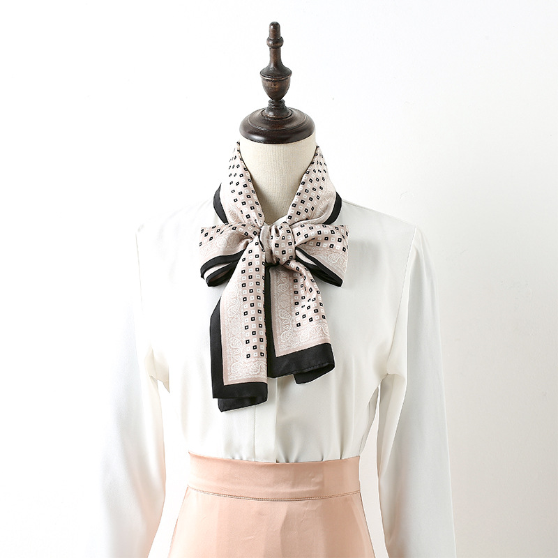 Printed imitation silk ribbon fashion elegant small scarf long scarf wholesale