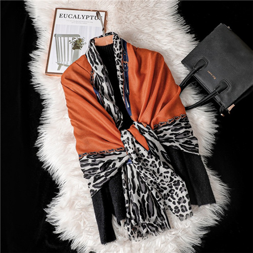 Leopard print all match dual purpose shawl scarf wholesale