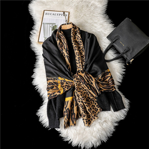 Leopard print all match dual purpose shawl scarf wholesale