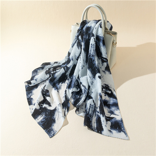 Cotton linen and velvet graffiti crumpled shawl gradient transition color contrast color scarf