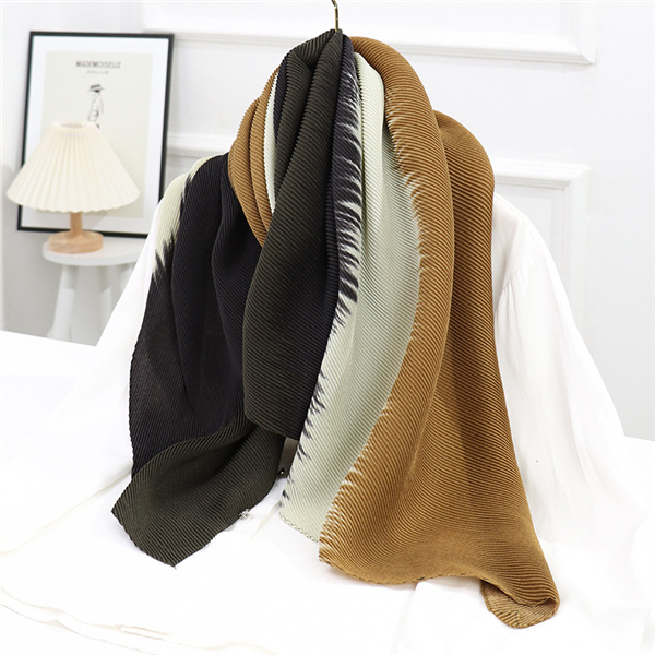velvet crumpled thin section lengthened 210 shawl contrast color scarf women