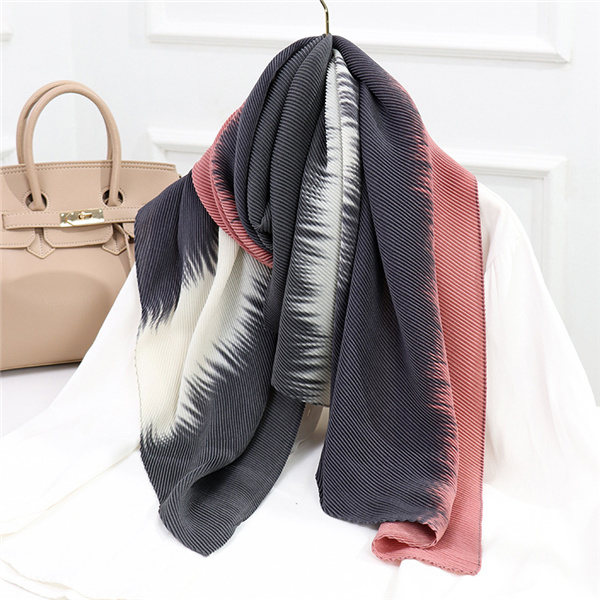 velvet crumpled thin section lengthened 210 shawl contrast color scarf women
