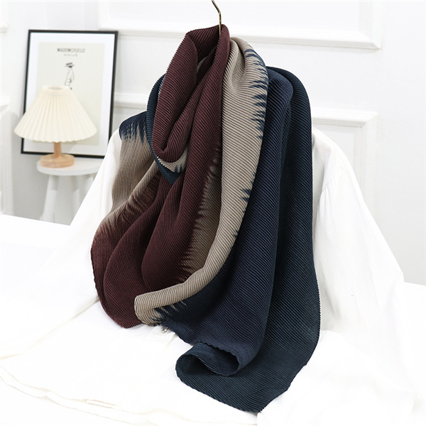 velvet crumpled thin section lengthened 210 shawl contrast color scarf women