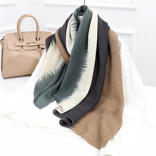 velvet crumpled thin section lengthened 210 shawl contrast color scarf women