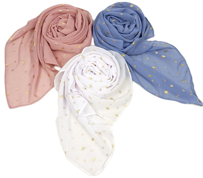 Circle bronzing small square towel pearl chiffon square 90cm monochrome turban womens scarf