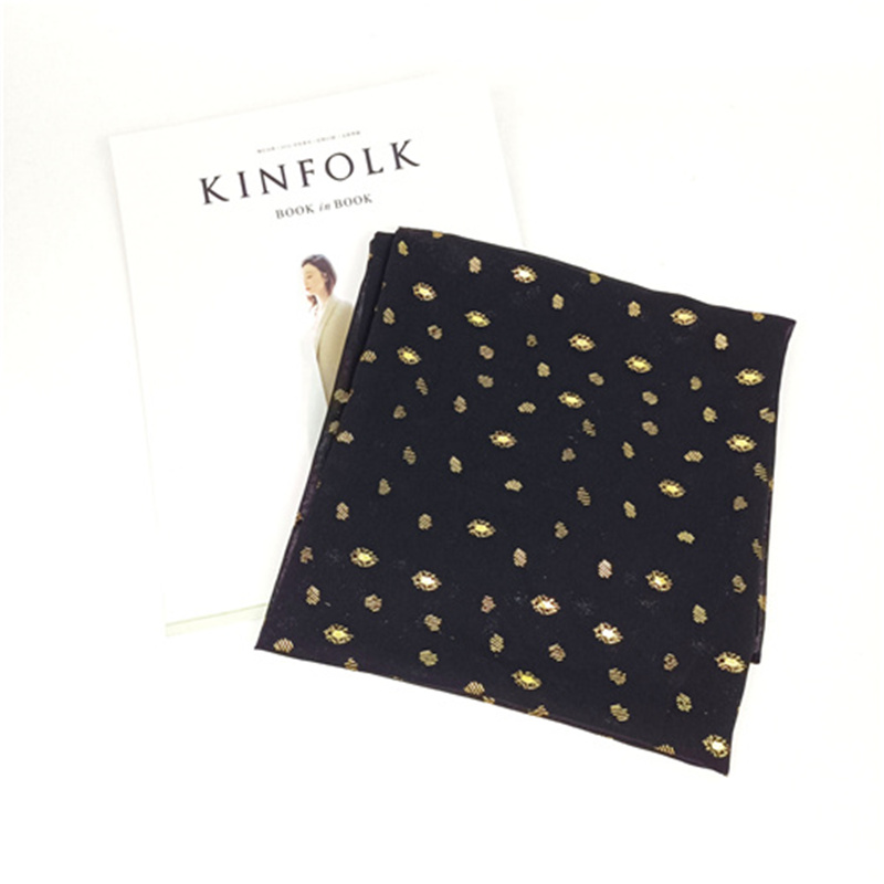 Circle bronzing small square towel pearl chiffon square 90cm monochrome turban womens scarf