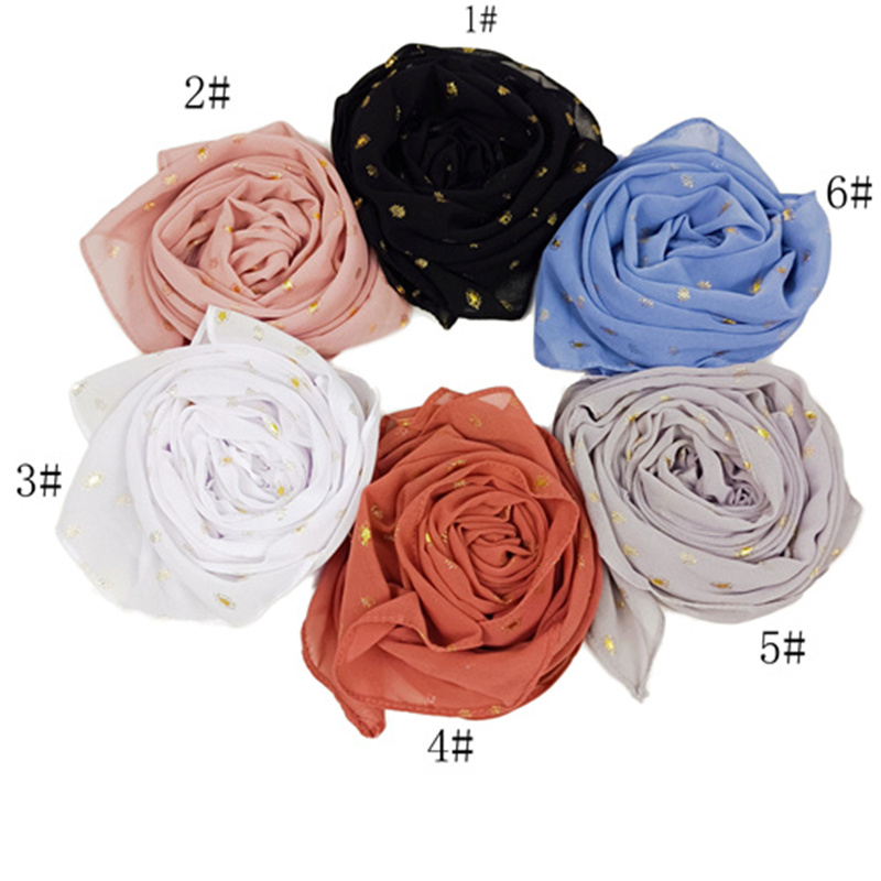 Circle bronzing small square towel pearl chiffon square 90cm monochrome turban womens scarf