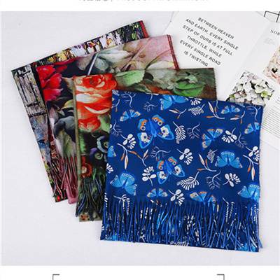 Imitation Cashmere Digital Printing Scarf Thickening Thermal Shawl Wholesale